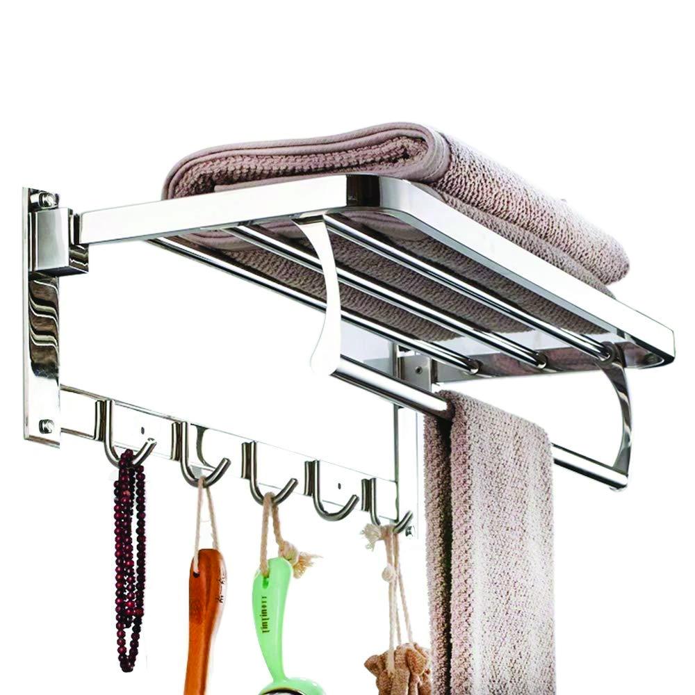 Stainless Steel Folding Towel Rack, 18 Inch Towel Bar