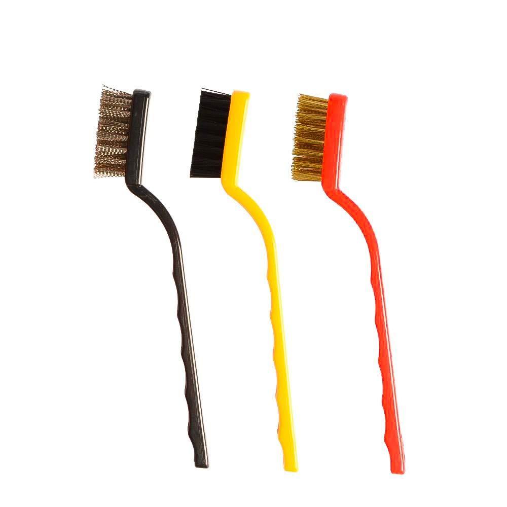 3-Pc Mini Wire Brush Set (Brass, Nylon, Steel)