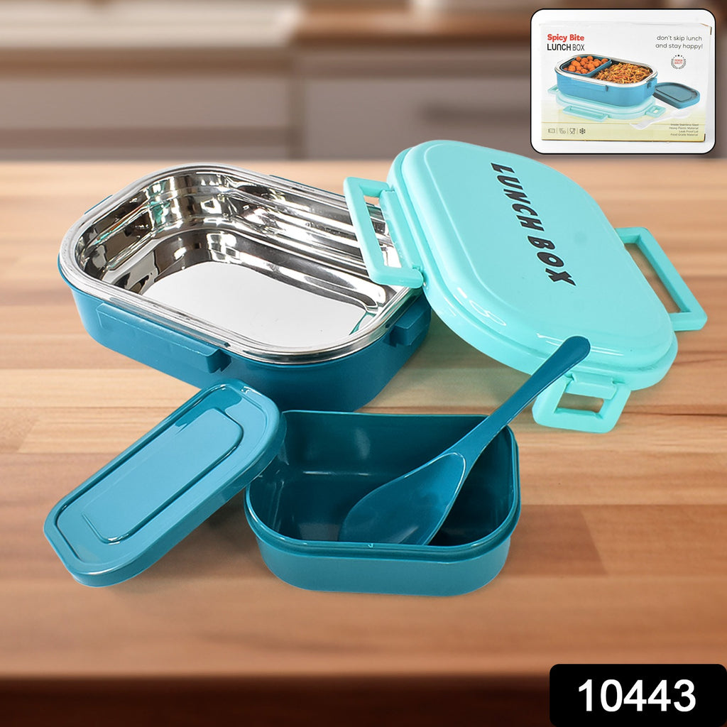3 In 1 Spicy Bite Stainless Steel Lunch Box (1 Set)