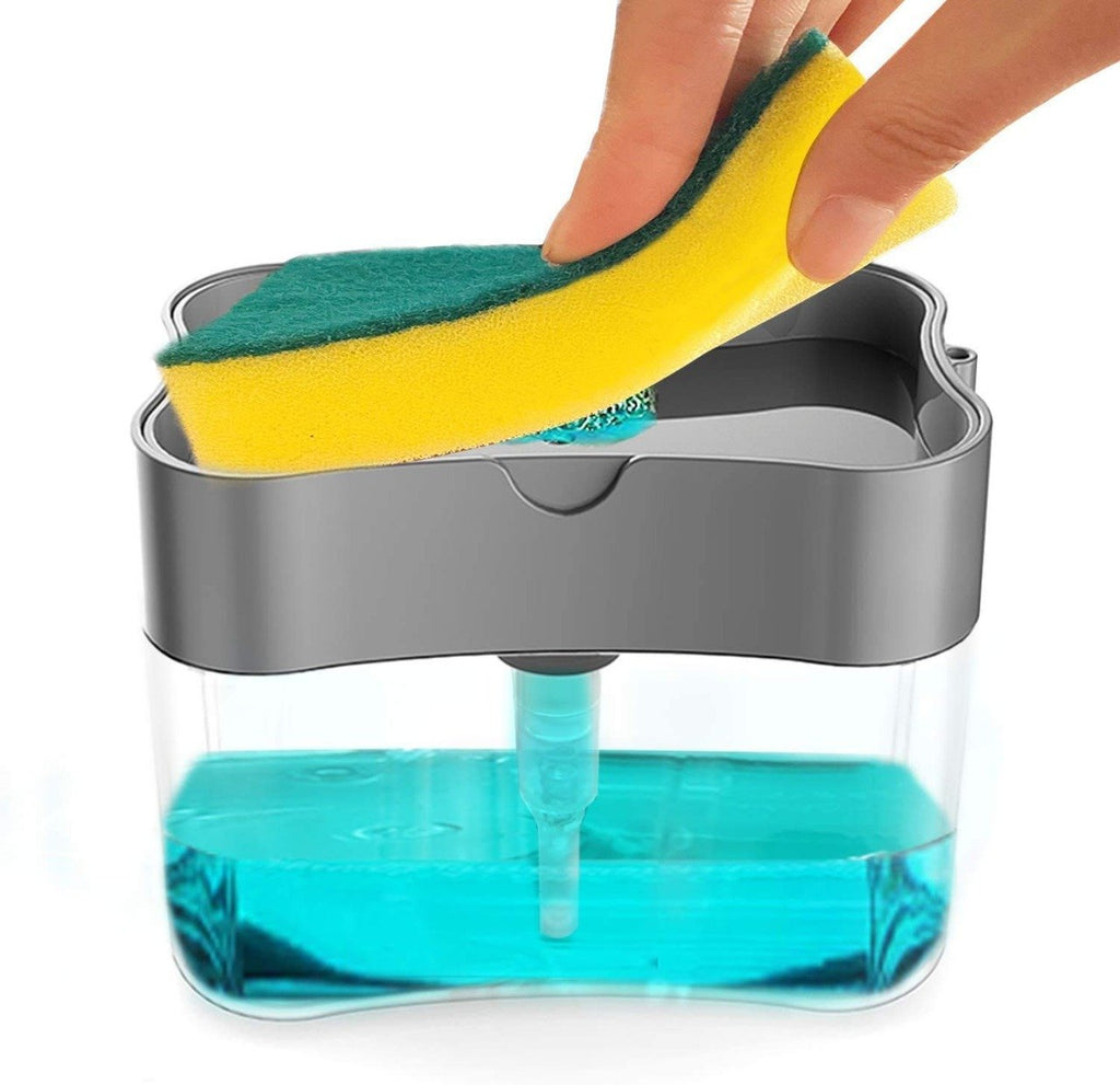 2-in-1 Liquid Soap Dispenser with Sponge Holder