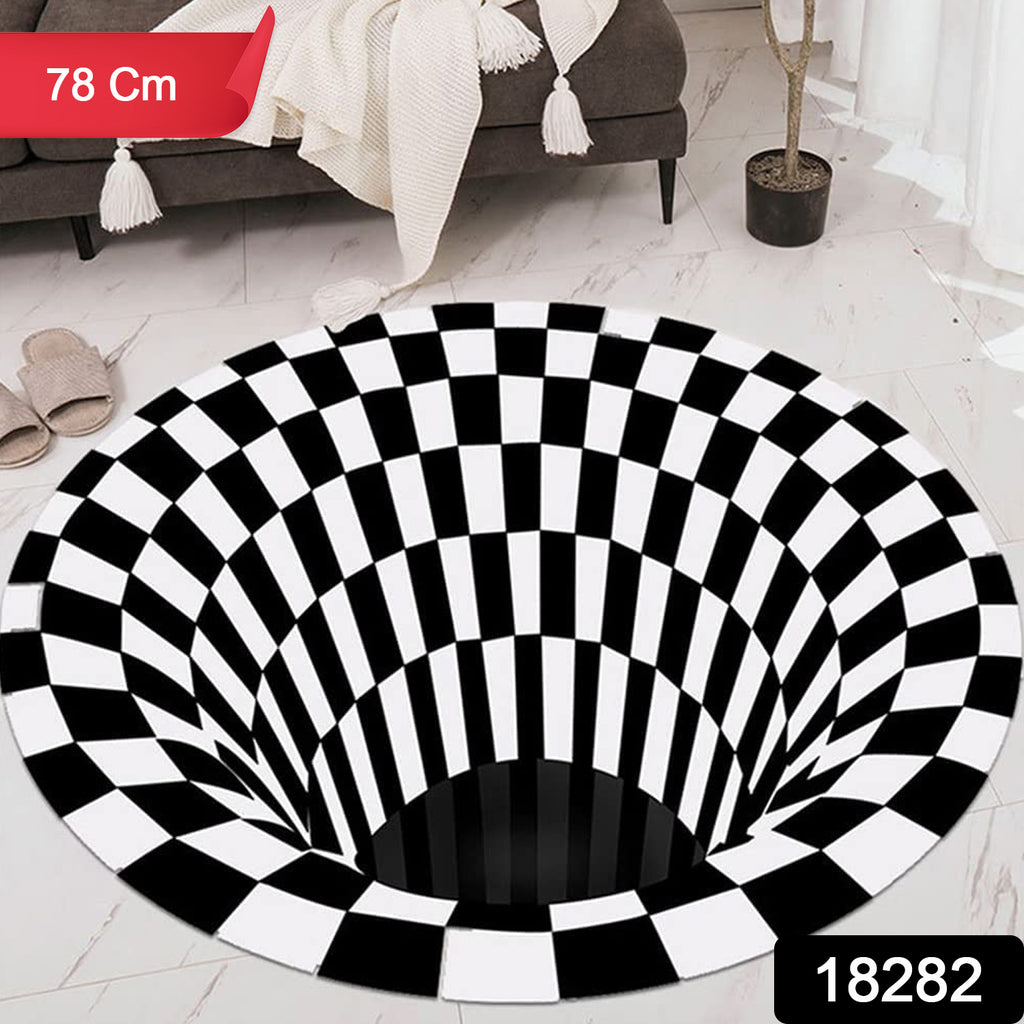 3D Space Round Carpet Non-woven Doormat (78 Cm)