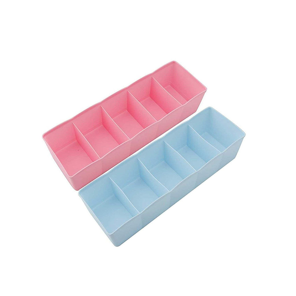 5-Compartment Sock Drawer Storage Box (Pack of 2)