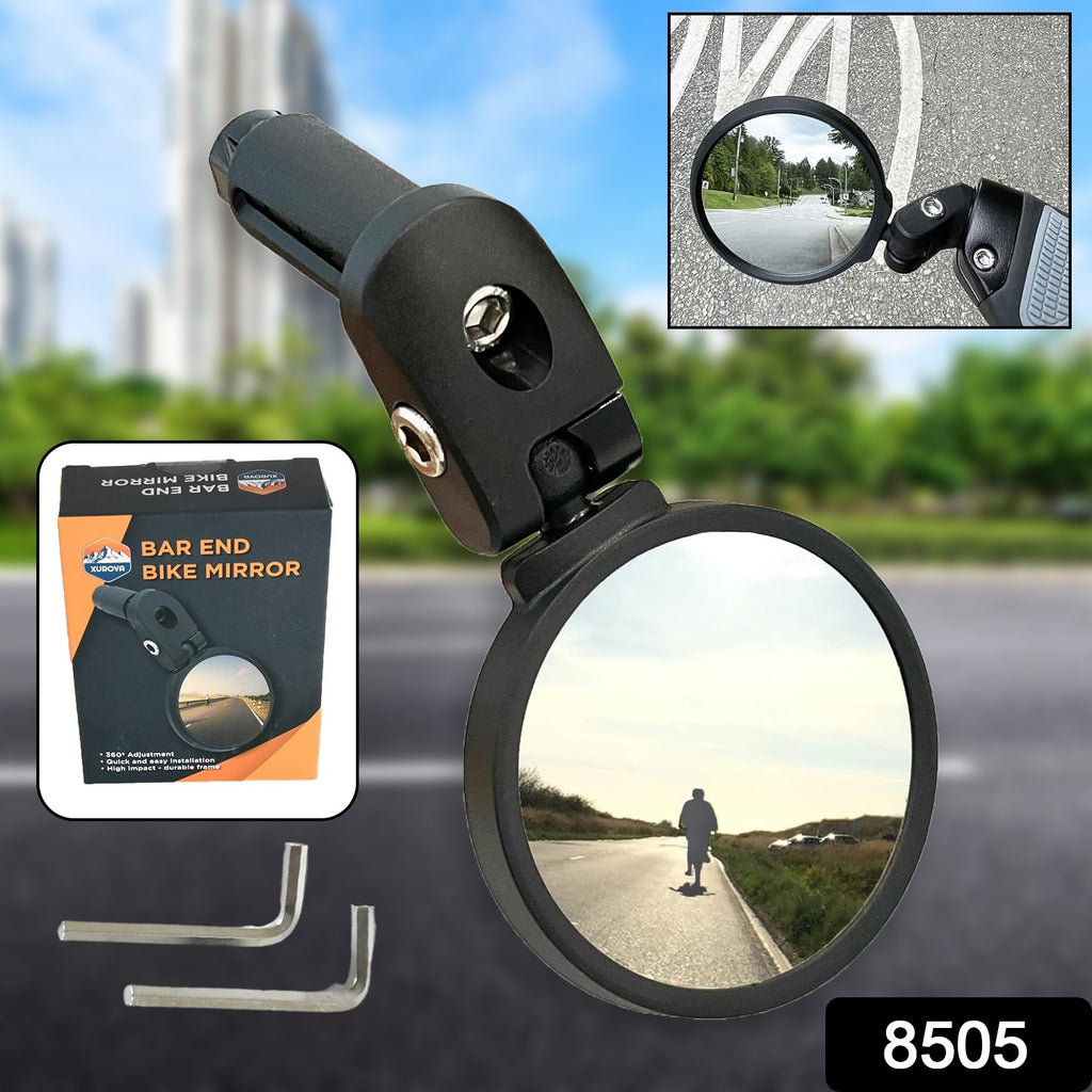 Bar End Bike Mirror 360° Rotatable Foldable Safety Bicycle