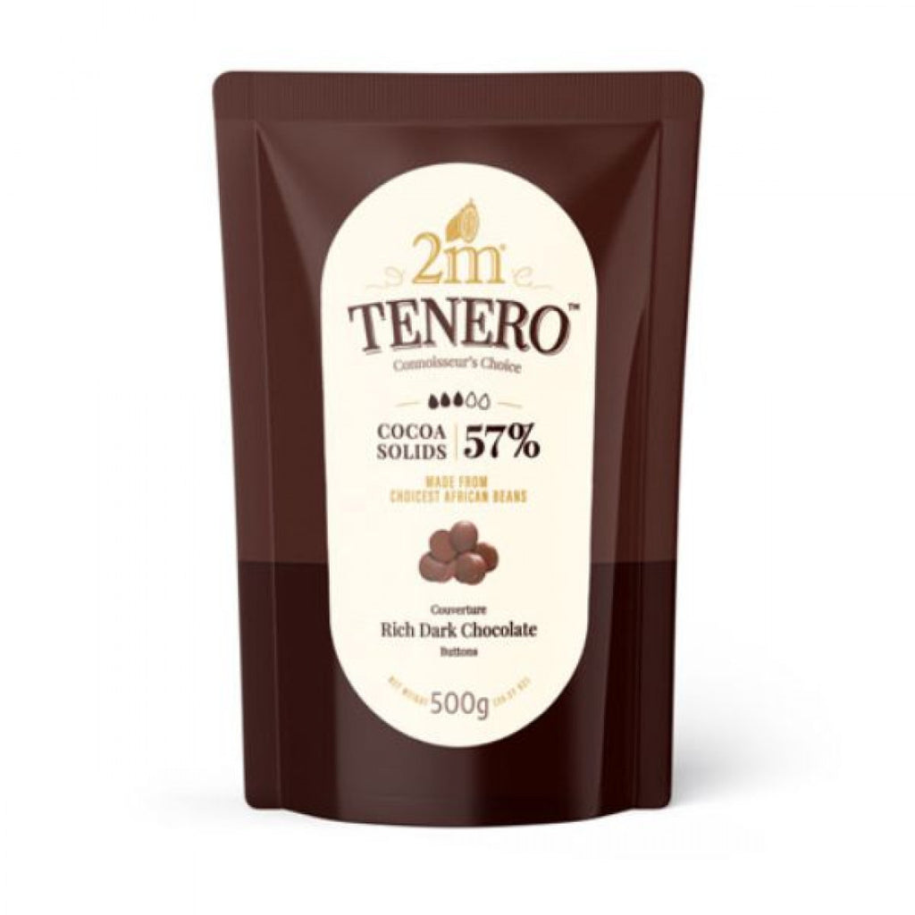 2M Tenero Rich Dark Chocolate Buttons (57% Cocoa) - 500g