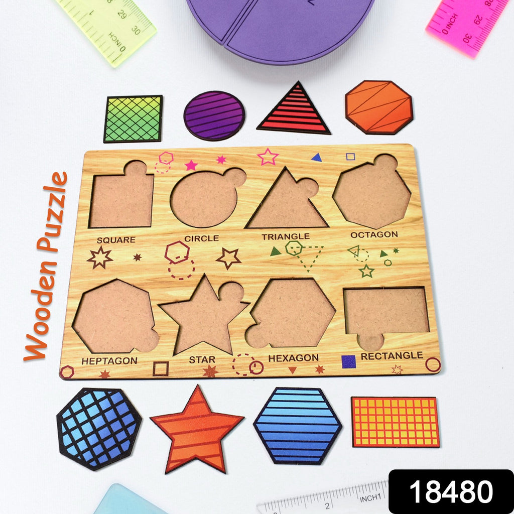 Wooden Triangles Puzzle Learning Educational Board (1 Set)