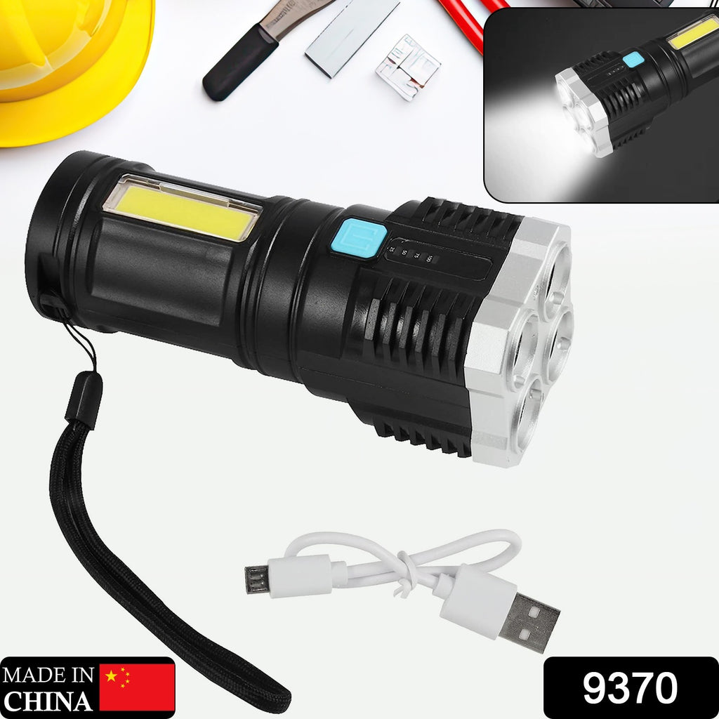 Rechargeable 4-LED Torch Light, 800 Lumens, 4 Modes