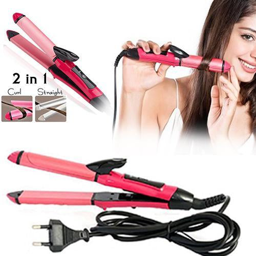 2-in-1 Hair Straightener & Curler Machine for Women