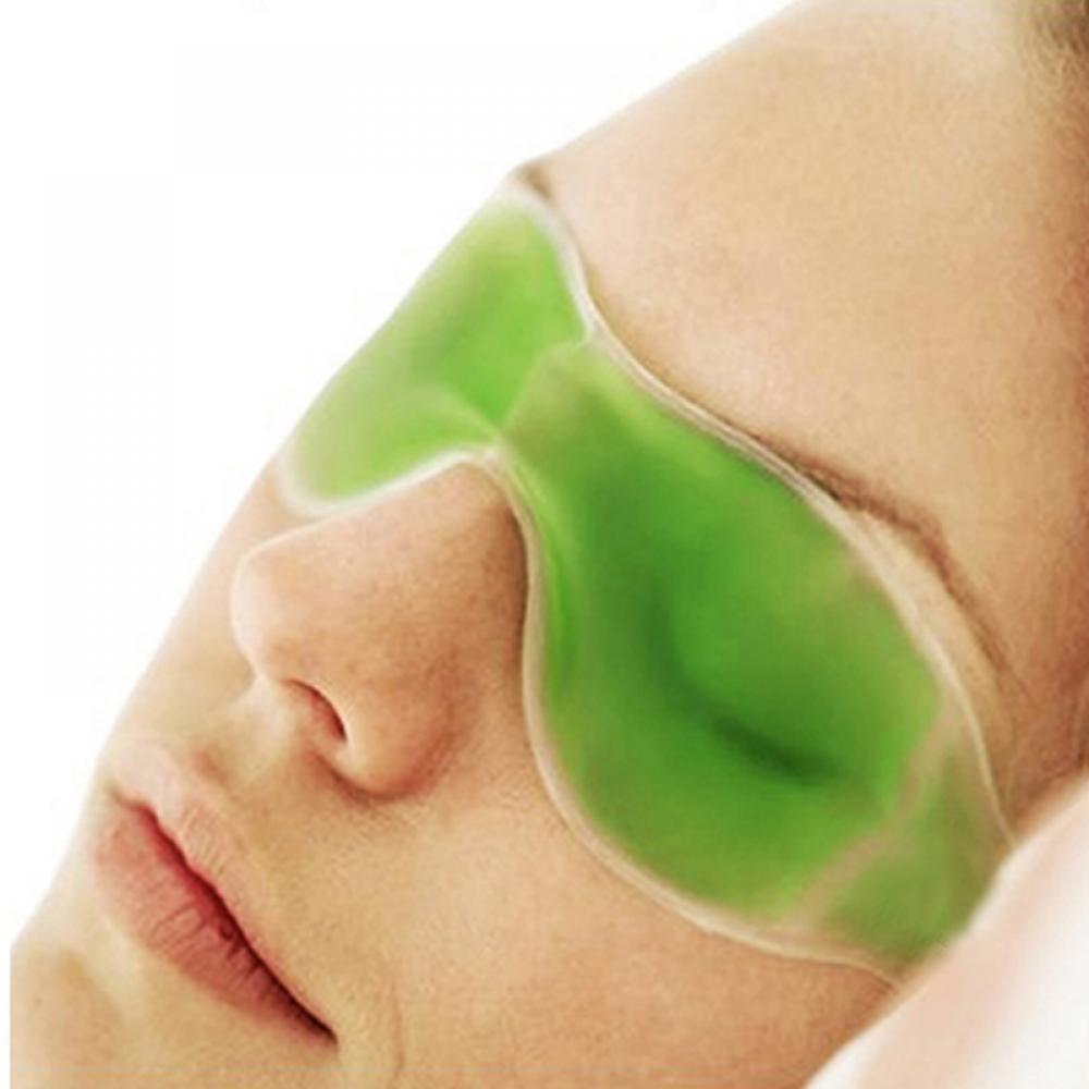 Cold Eye Mask with Stick-On Straps (Green)