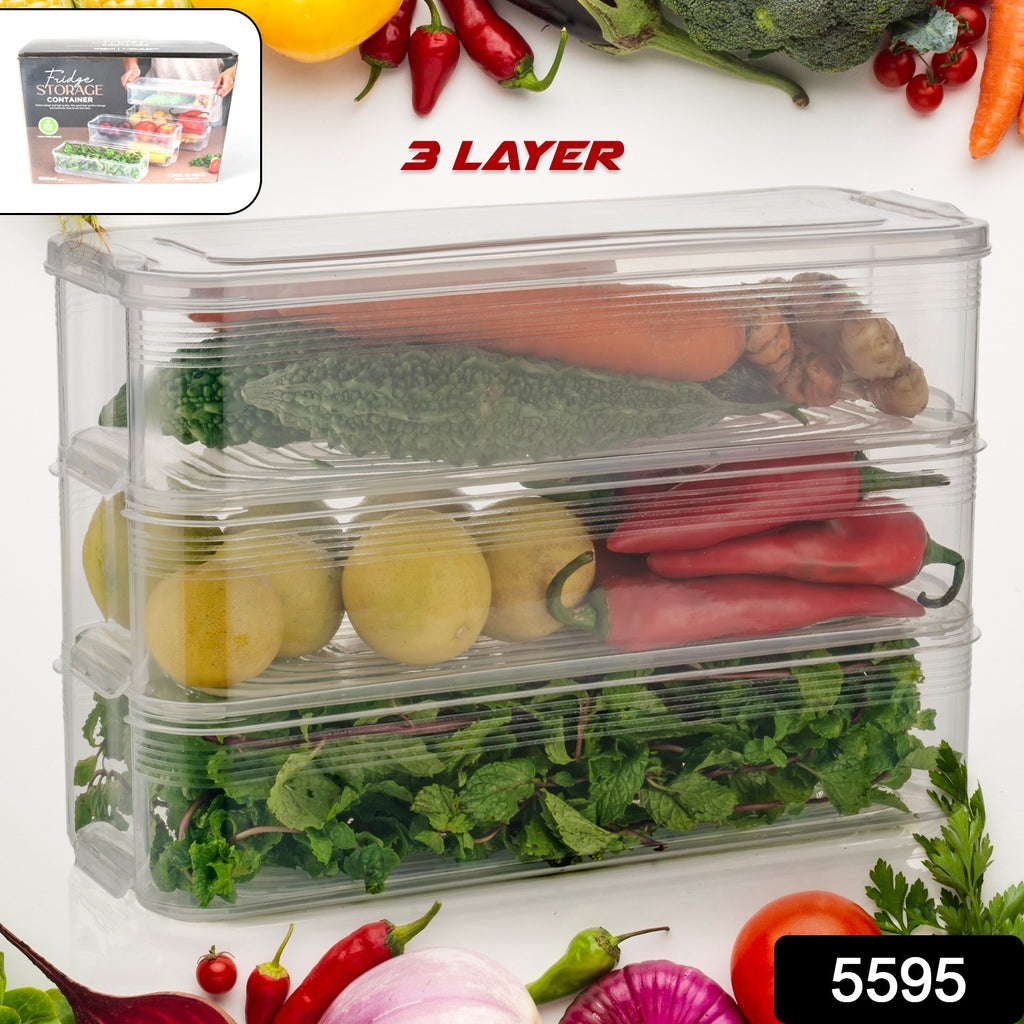 Fridge Storage Container Set with Lid, 3pcs (1500ml)