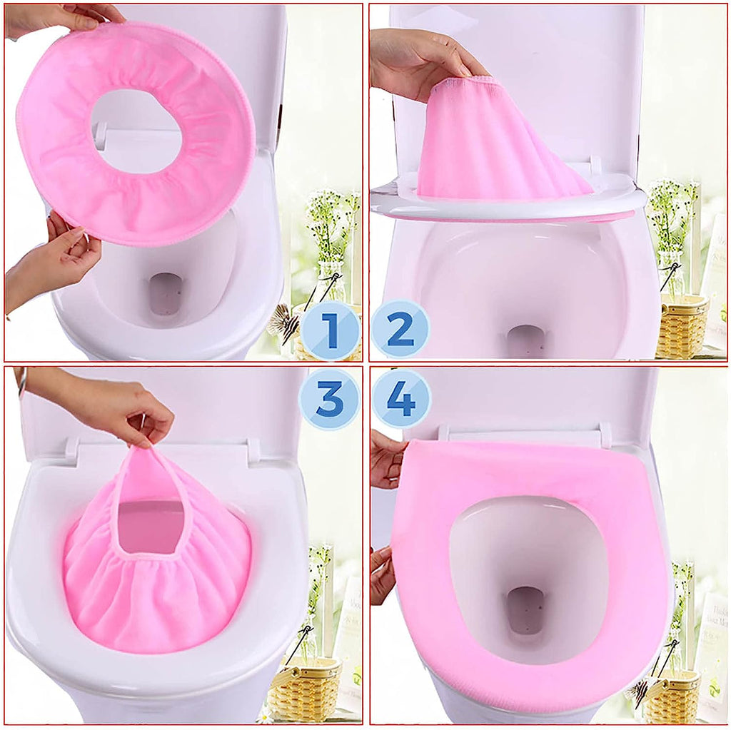 Stretchable Cloth Toilet Seat Cover, Soft & Warm (1 Pc
