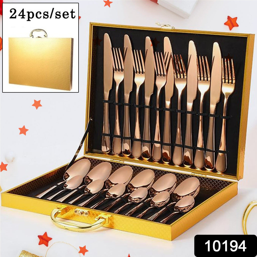 Kitchen Tableware Forks Spoons Flatware Set (24 Pcs)