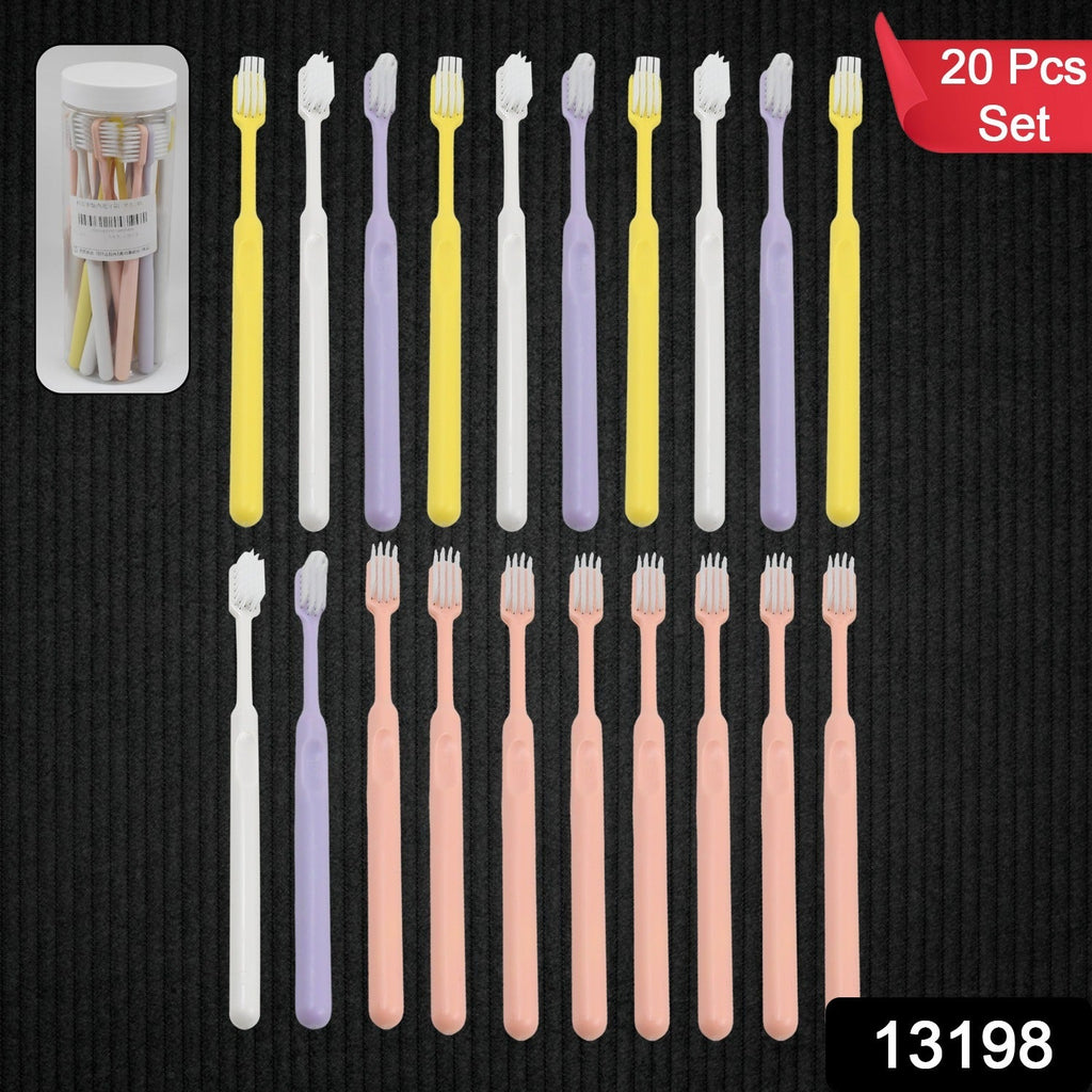 Plastic Toothbrush with Round Box (20pcs Set)