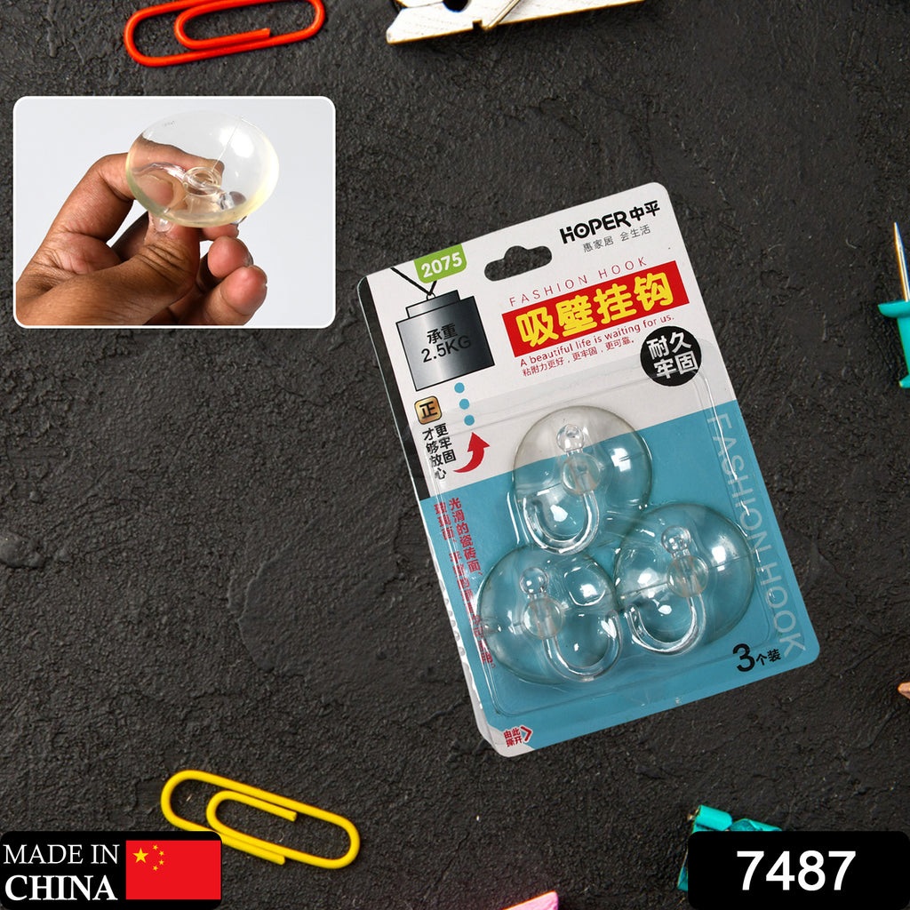 Transparent Suction Cup Hooks, Strong Hold for Kitchen