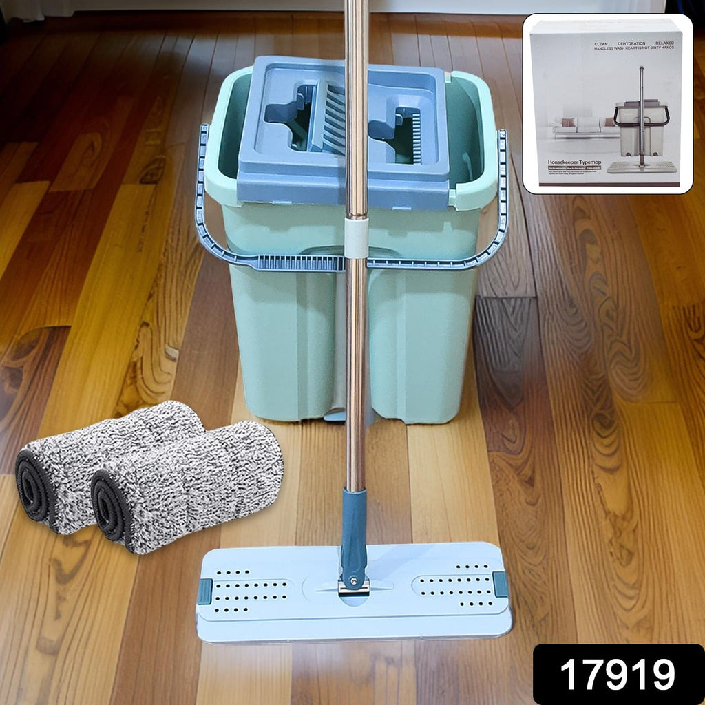 2-in-1 Flat Mop and Bucket Set for Easy Cleaning