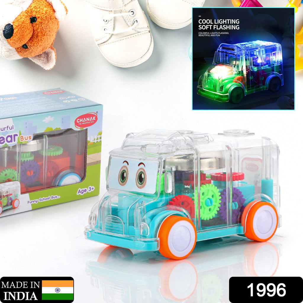 Transparent Musical Mini School Bus Toy