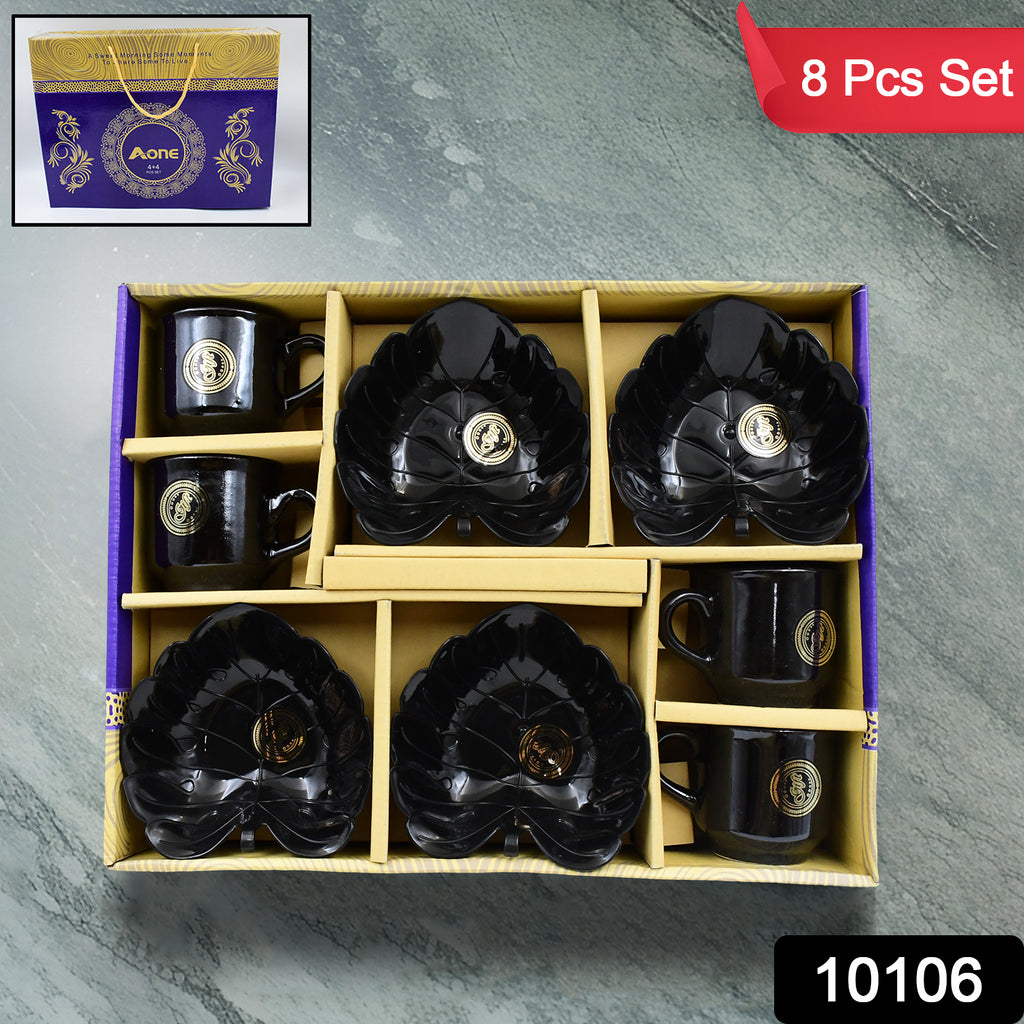 Ceramic Tea Cups & Mug Set with Serving Bowl (8 pcs)