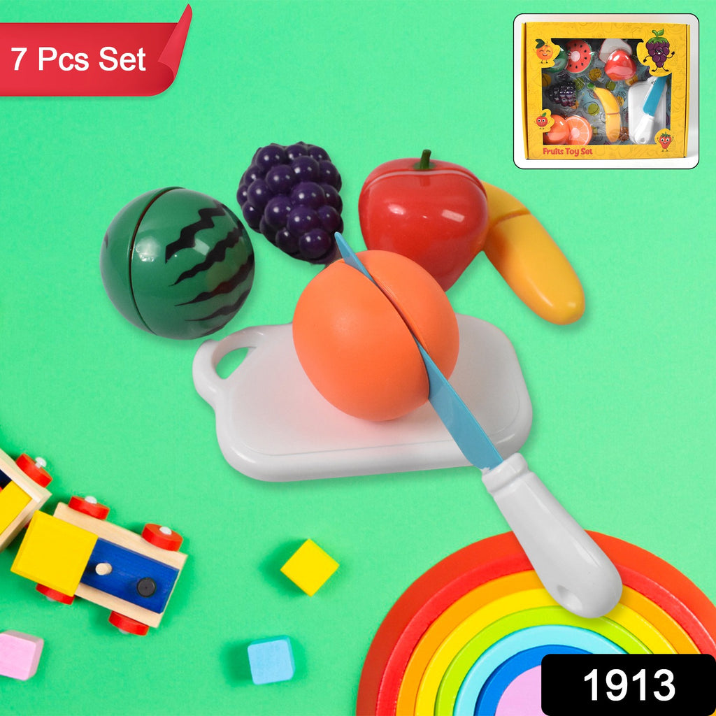 Sliceable Fruits Cutting Play Toy Set (Realistic 7 Pcs)