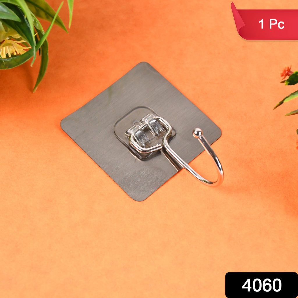 Large Stainless Steel Self-Adhesive Wall Hooks (1 Pc)