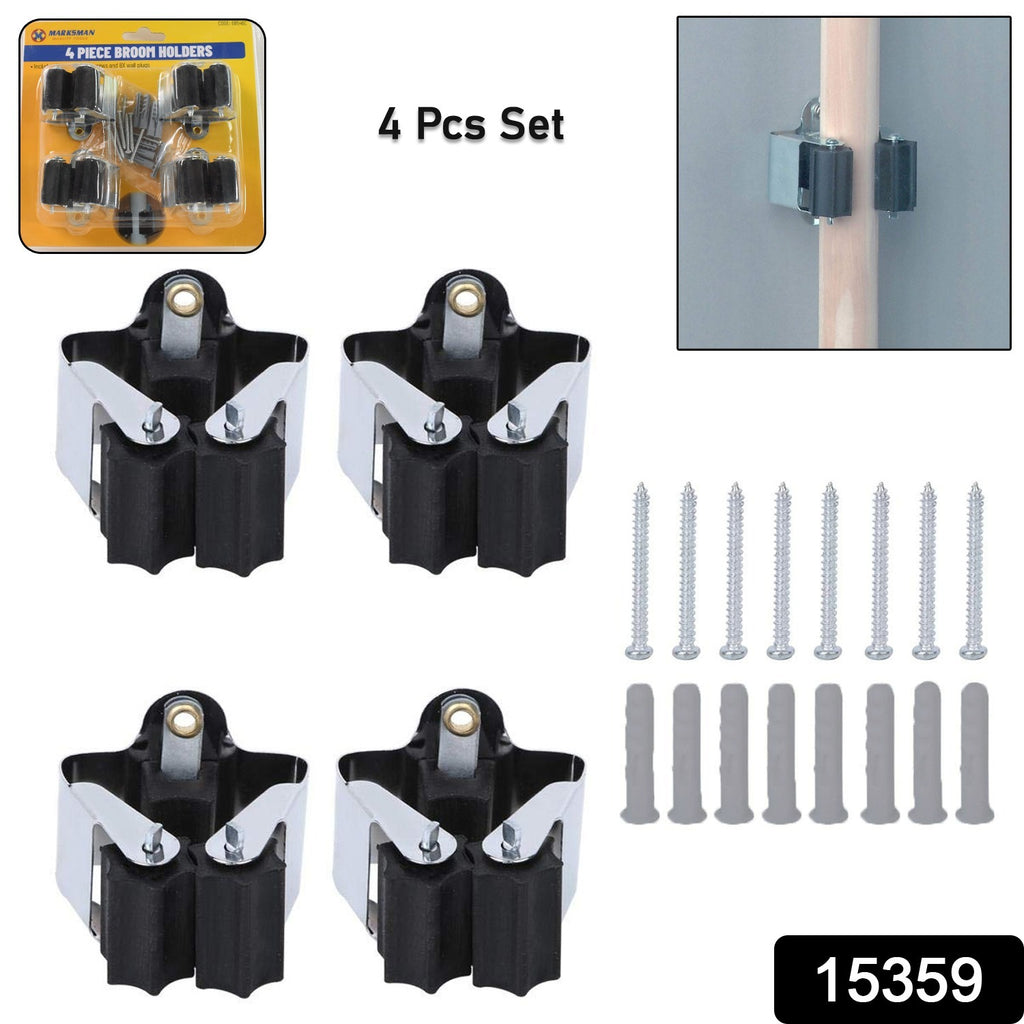 Wall Mount Garage Holder For Mop Broom Hanger (4 Pcs)