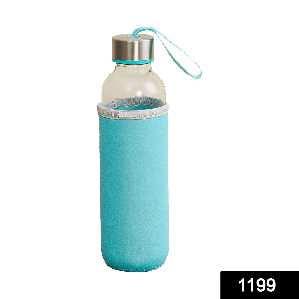 Glass Water Bottle, 500 ml, with Cover