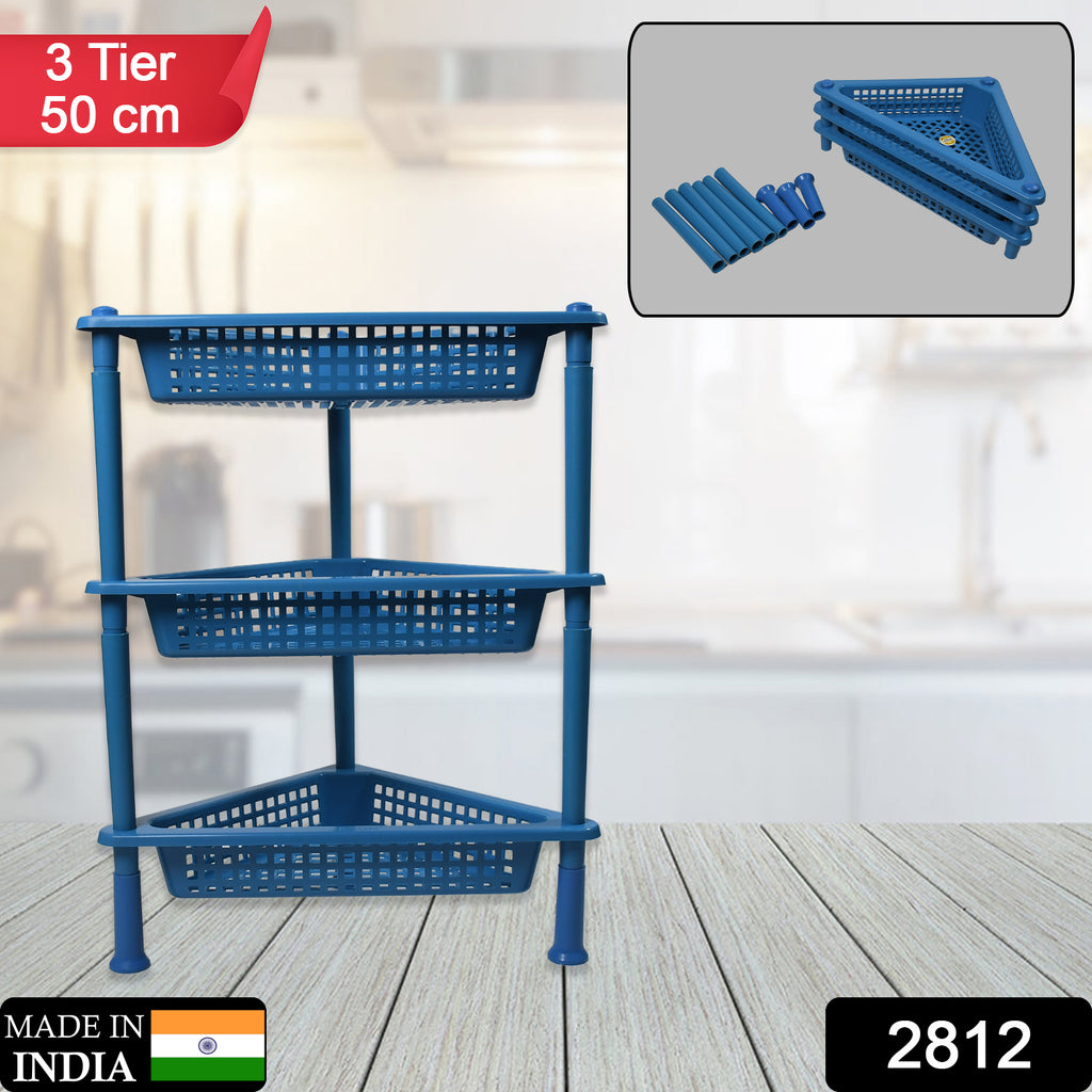 Triangle Storage 3-tier Plastic Rack For Home Use