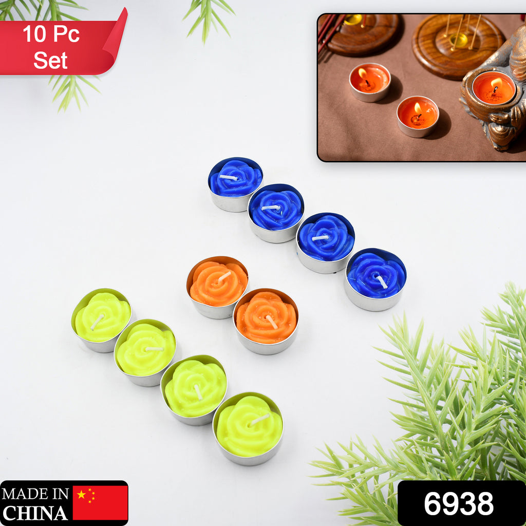 Rose Flower Tealight Candles Aromatherapy Relaxation (10pcs)