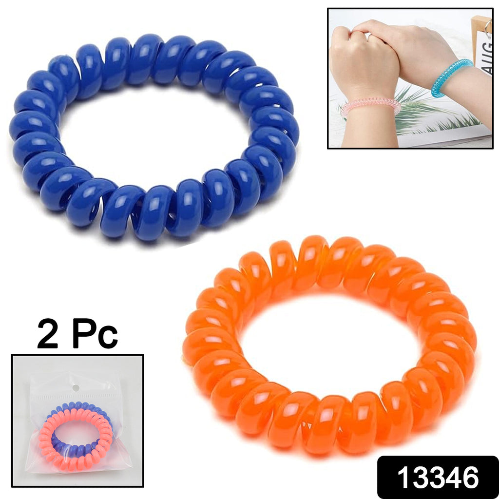 Pack of 2 Multicolor Telephone Wire Hair Bands