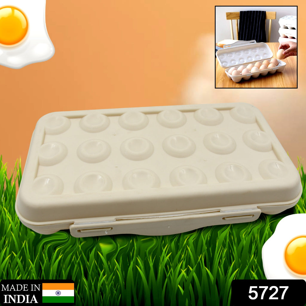 18-Grid Egg Storage Box with Buckle, Fridge Storage