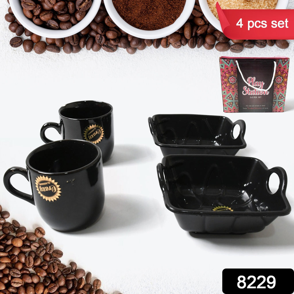 Play Station Ceramic Tea Cup Set (4 Pcs)