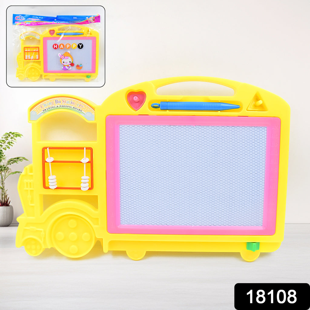 Bus Shape Slate Board for Kids (1 Pc)