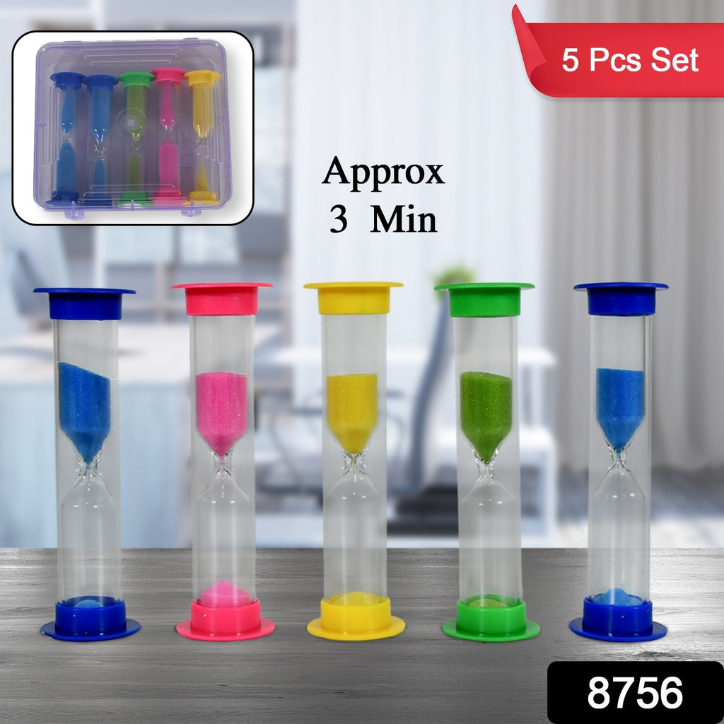 Sand Timer Hourglass (3-Minute, 5-Piece Set)