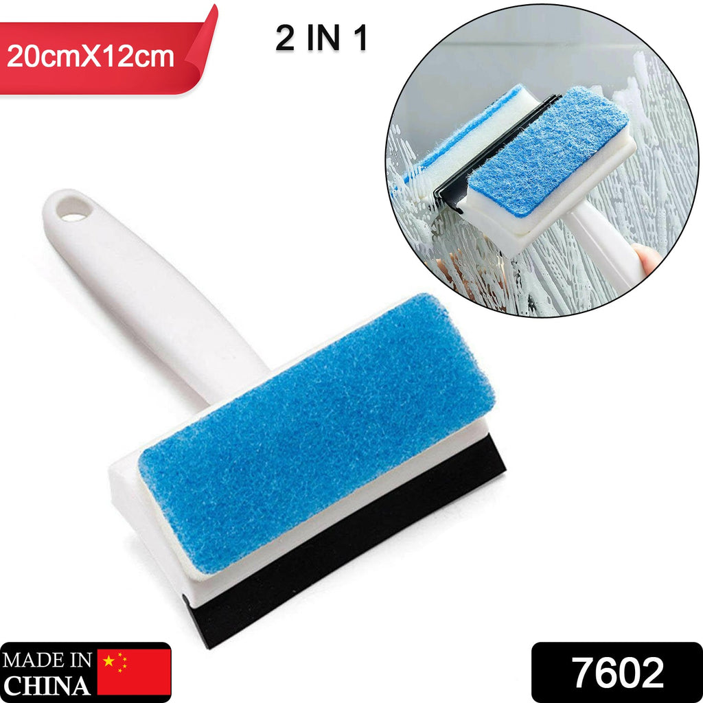 2-in-1 Glass & Tile Wiper, Double-Sided Brush Cleaner