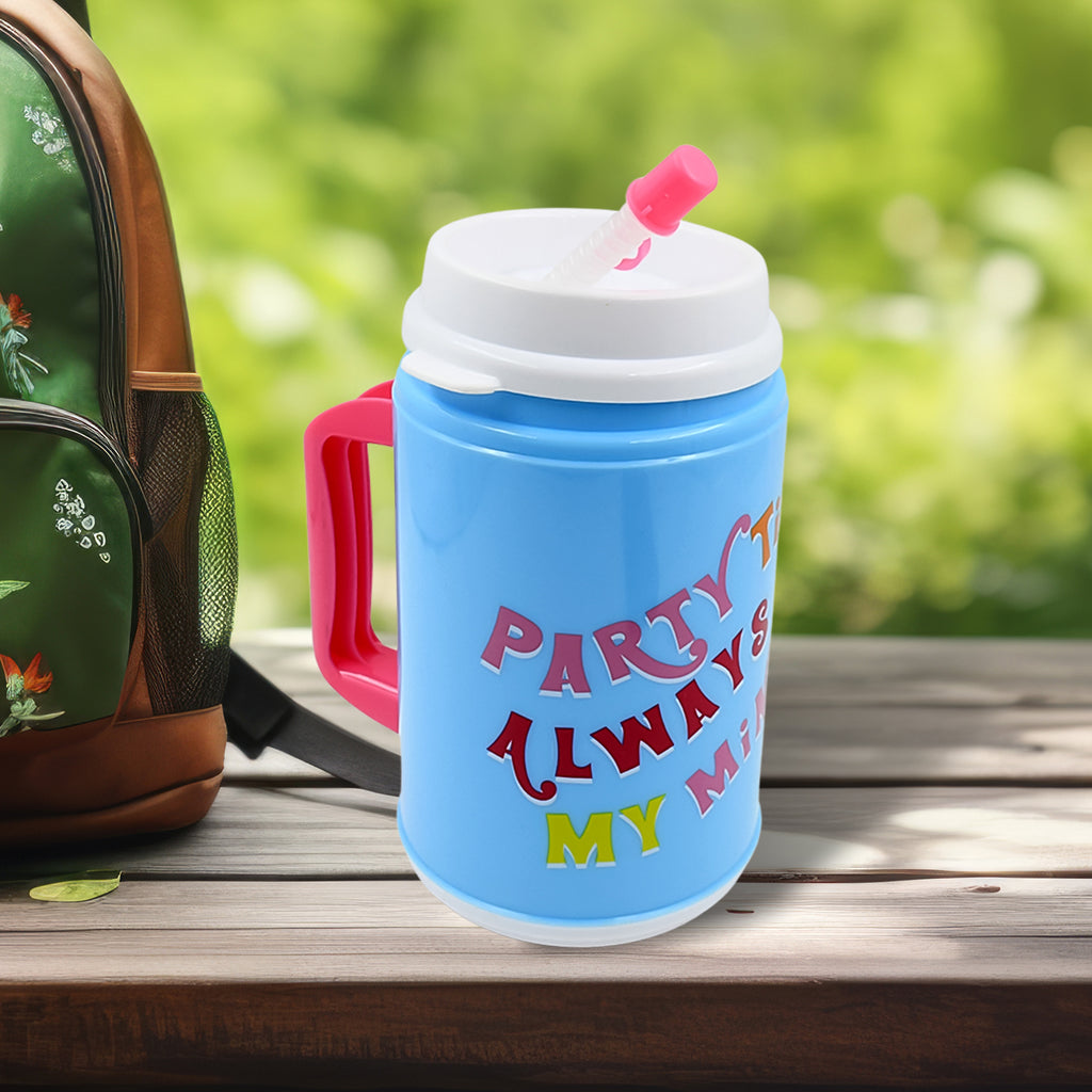 Insulated Mug with Lid, Flexible Straw, 709 ml