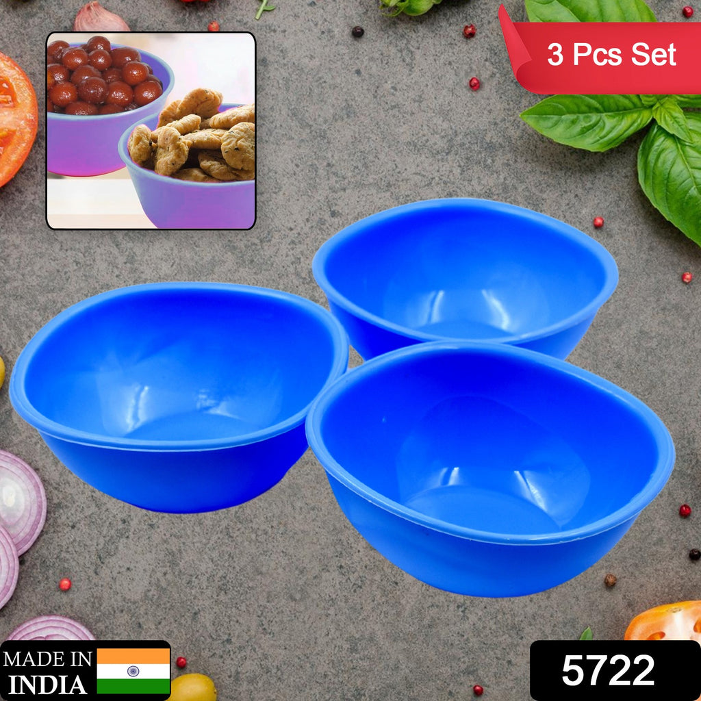 BPA-Free Plastic Bowl Set, 3 Pcs for Cereal & Snacks