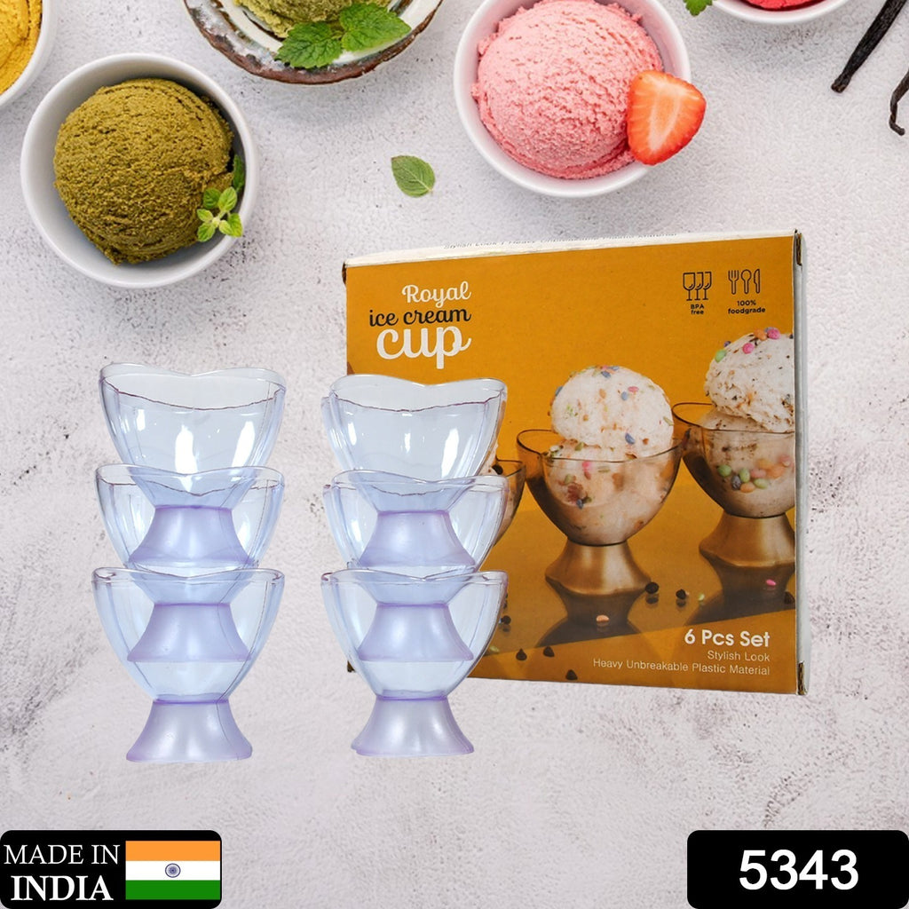 6-Pc Plastic Ice Cream Bowl Set for Parties & Home