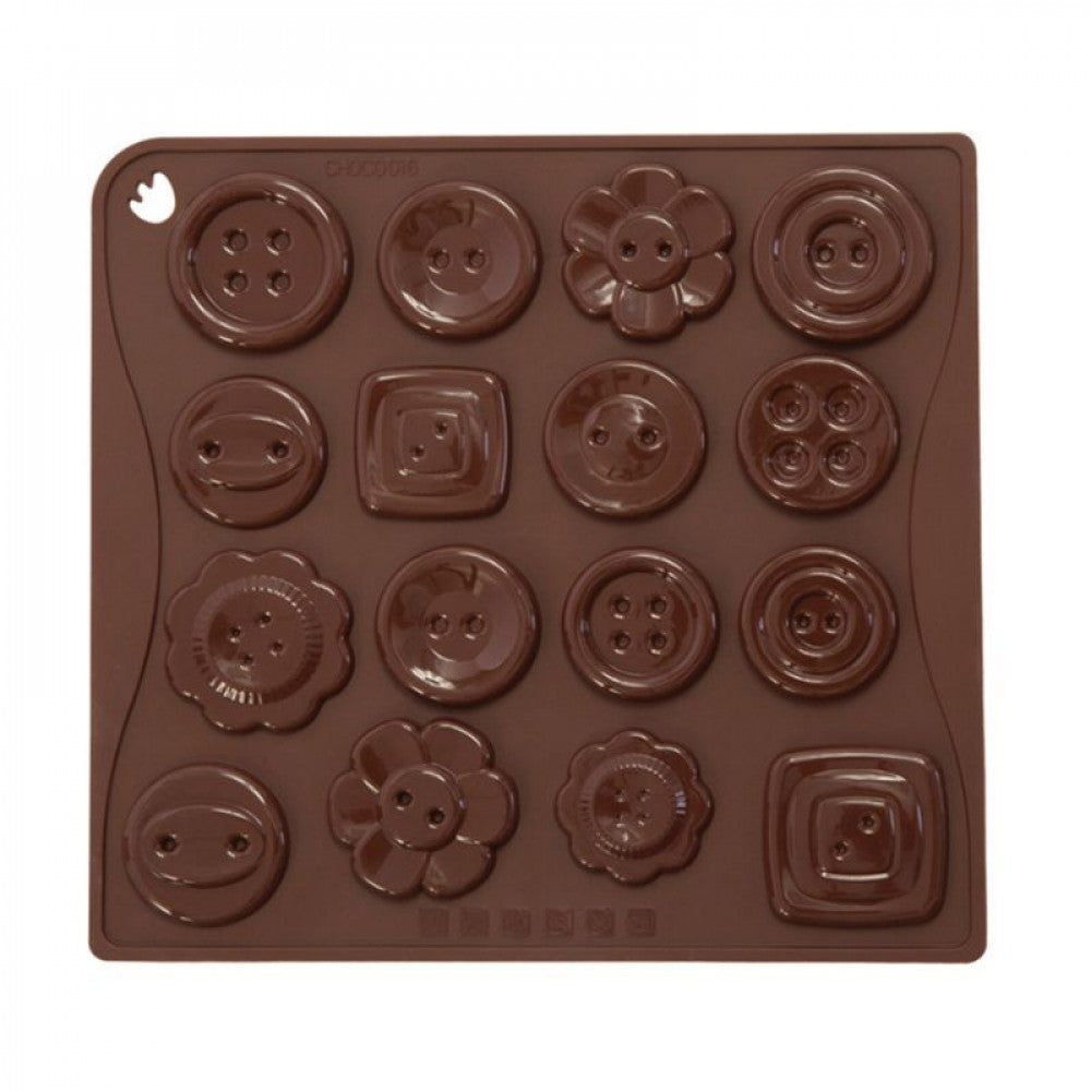 16 Cavity Buttons Silicone Chocolate Mould - H03137