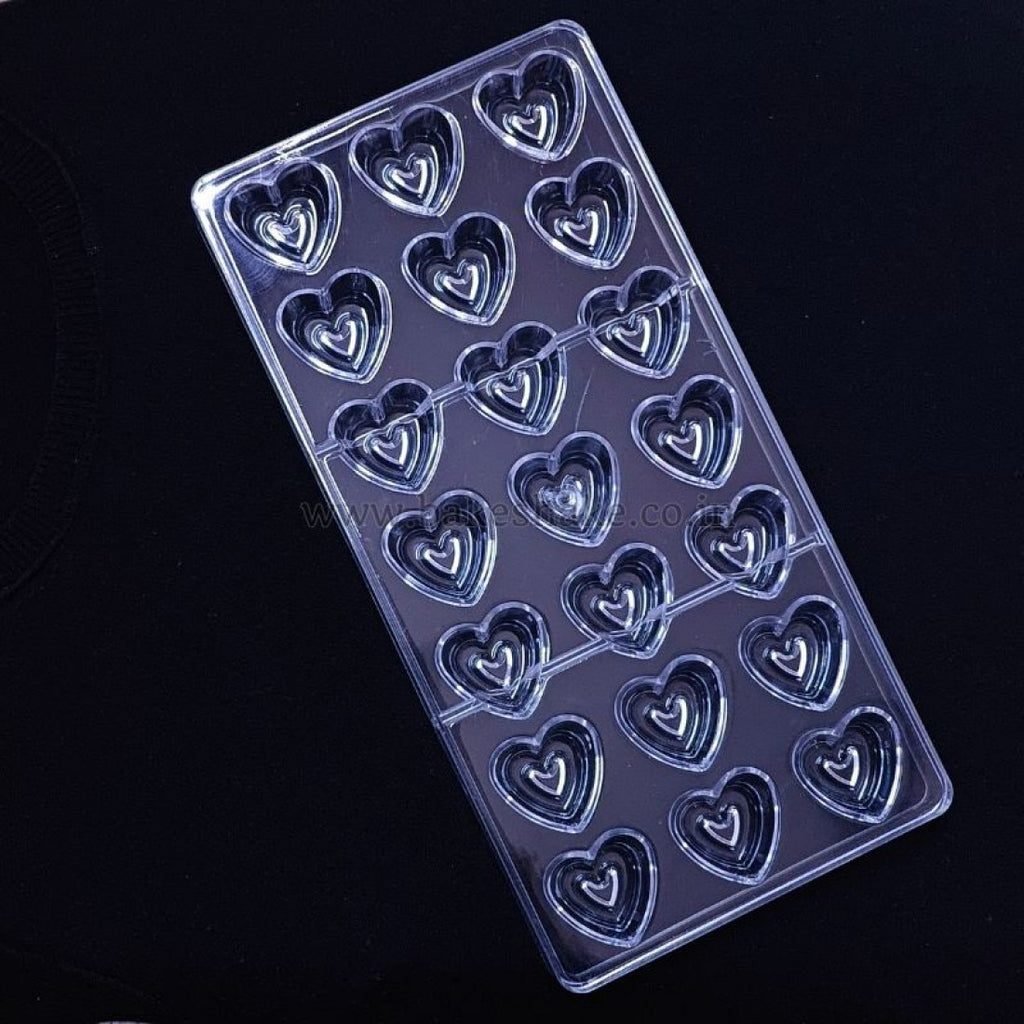2 Layer Heart Shape Polycarbonate Chocolate Mould - H03139
