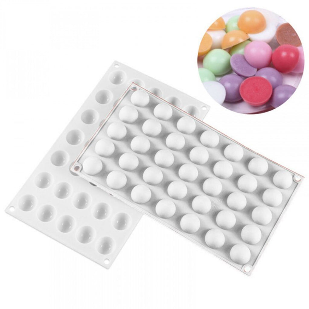35-Cavity Half Sphere Silicone Mould for Chocolate Gummy Jelly Caramel Toffee Ganache Praline Ice Cubes - H03142