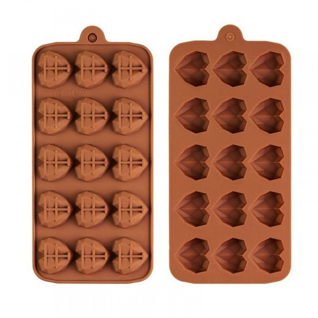 Diamond Heart Shape (15 Cavity) Silicone Chocolate Mould - H03192