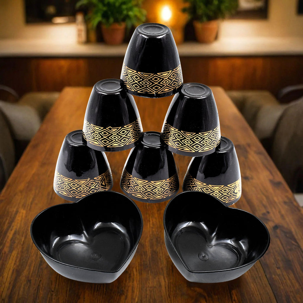 2 Bowl 6 Glass Snake Set (8 pcs)