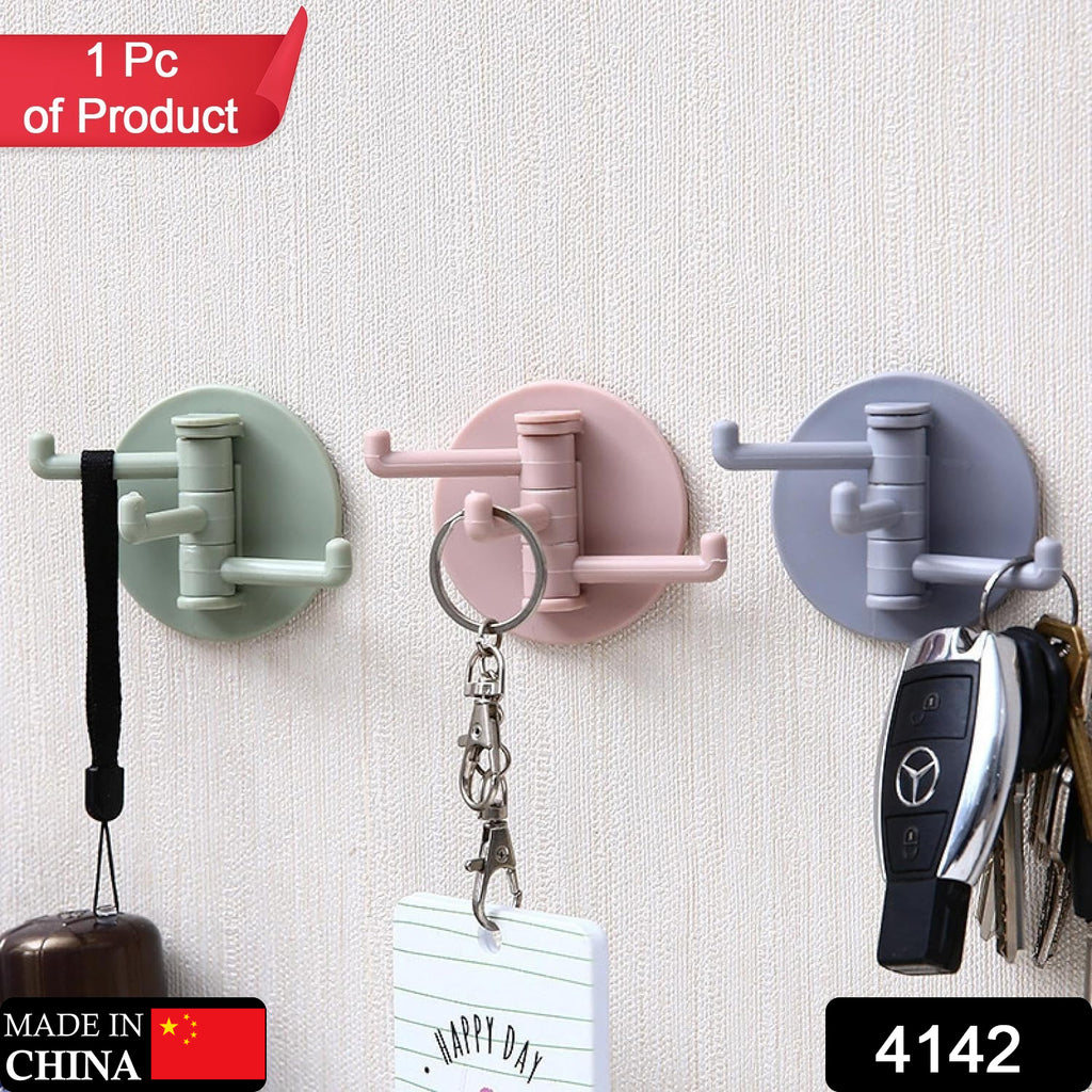 Sticky Hook 180° Rotatable, 3-Hook, Punch-Free, Multi-Use