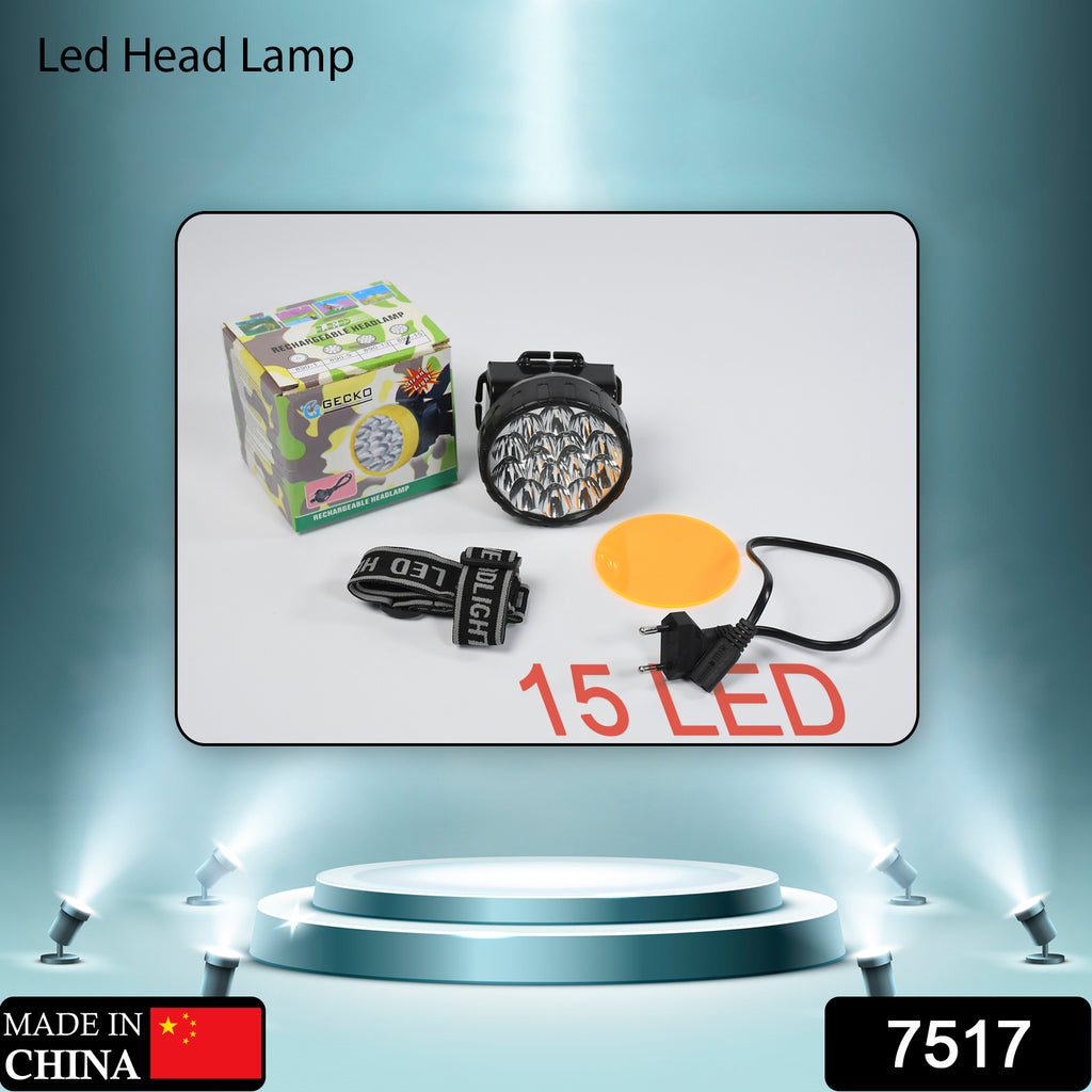 15-LED Rechargeable Headlamp, Ideal for Camping, Hiking