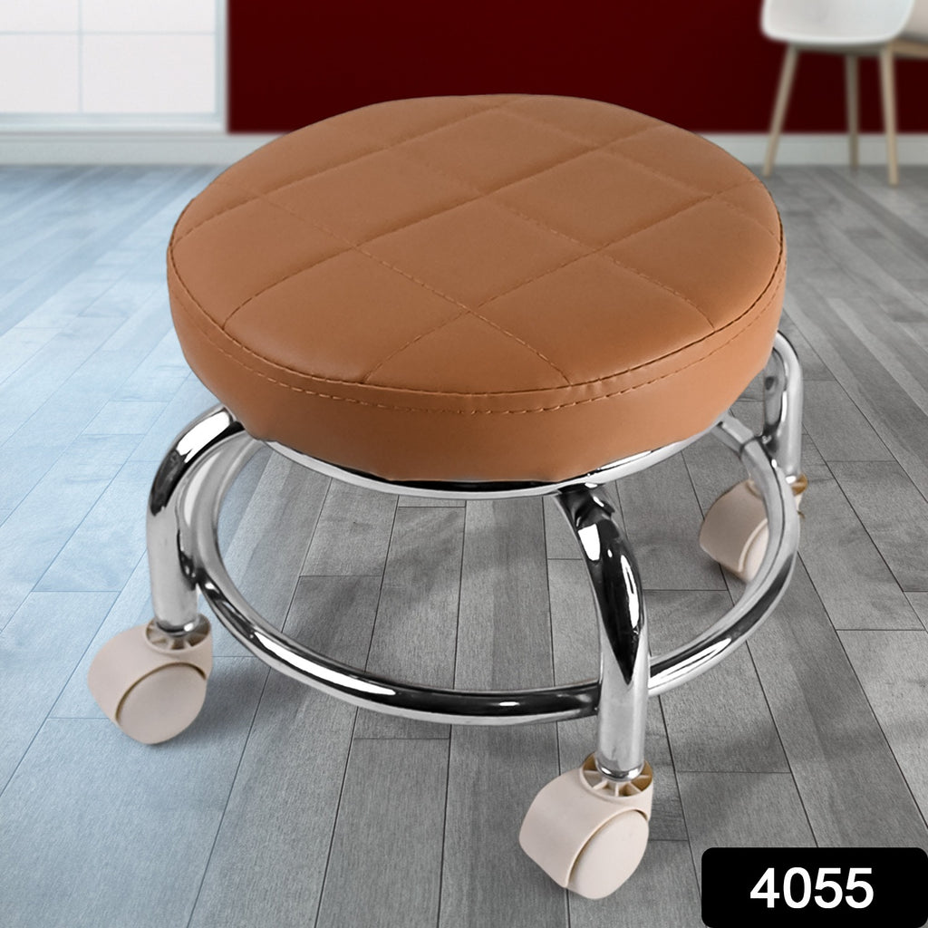 Heavy Duty Steel Base Rolling Stool with Wheels