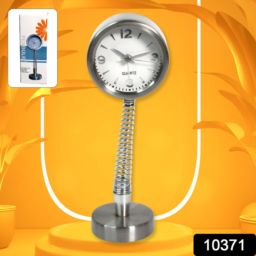 Alarm Clock on Spring with Extra Large Silver Dial