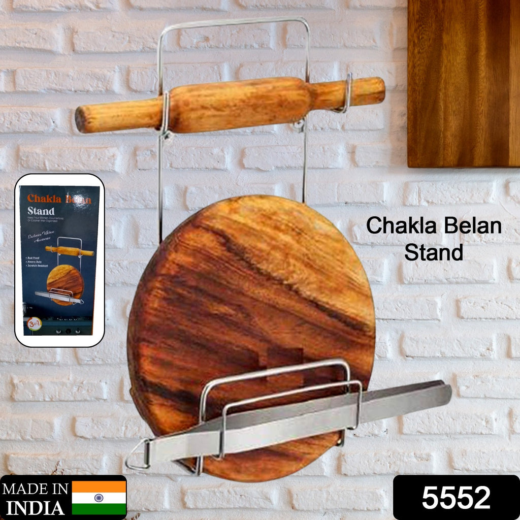 Stainless Steel Chakla Belan Chimta Stand for Kitchen
