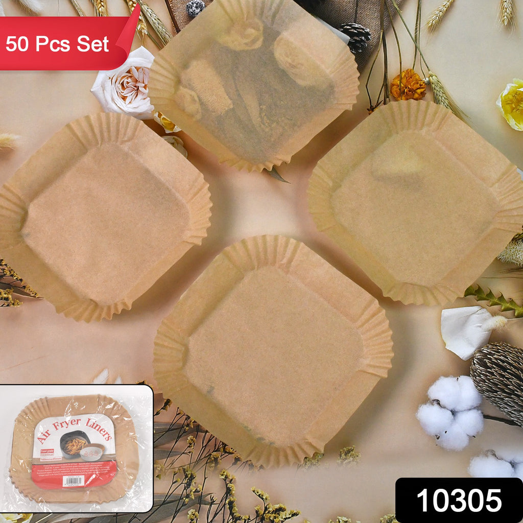 Square Air Fryer Paper Liners (50 Pcs Set, 160x45 mm)
