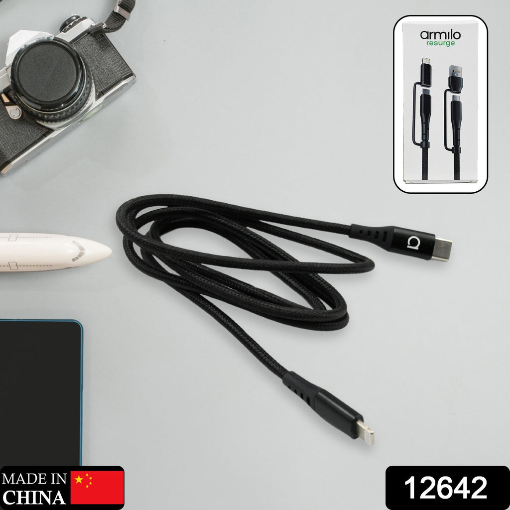 2-in-1 USB-C Lightning Charging Cable, Fast Data Transfer