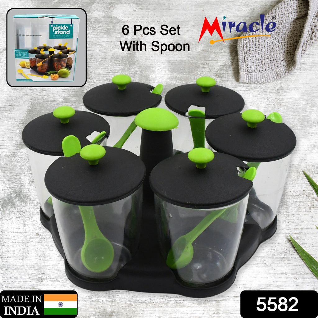6-Piece Revolving Plastic Spice Container Rack Set