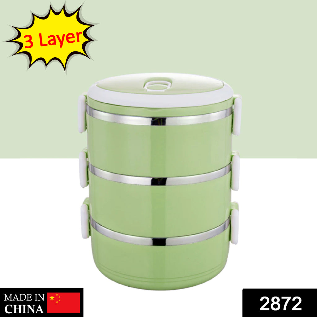 Multi-Layer Stainless Steel Hot Lunch Box (3 Layers)