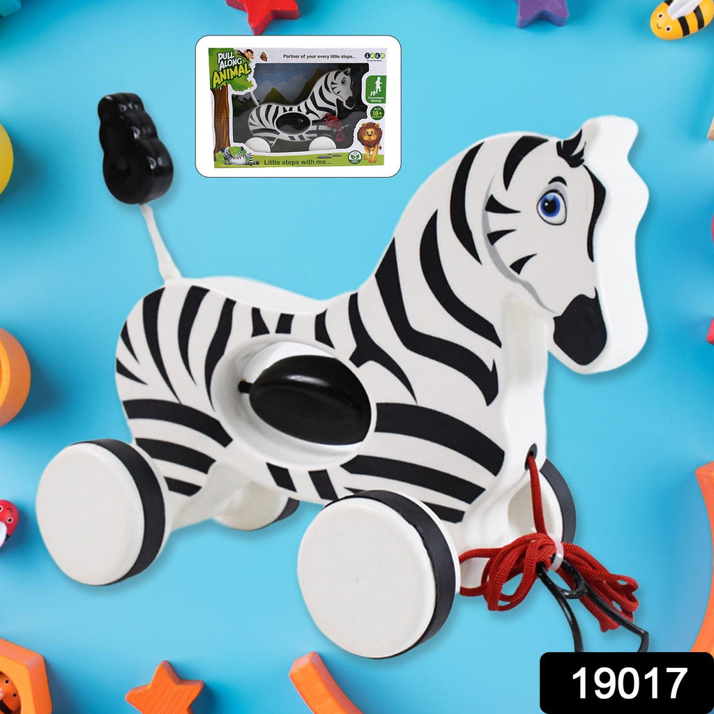 Zebra Pull Along Toy for Baby Walking (1 Pc)